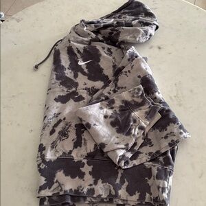 Nike Black and Gray Tie-Dye Hoodie